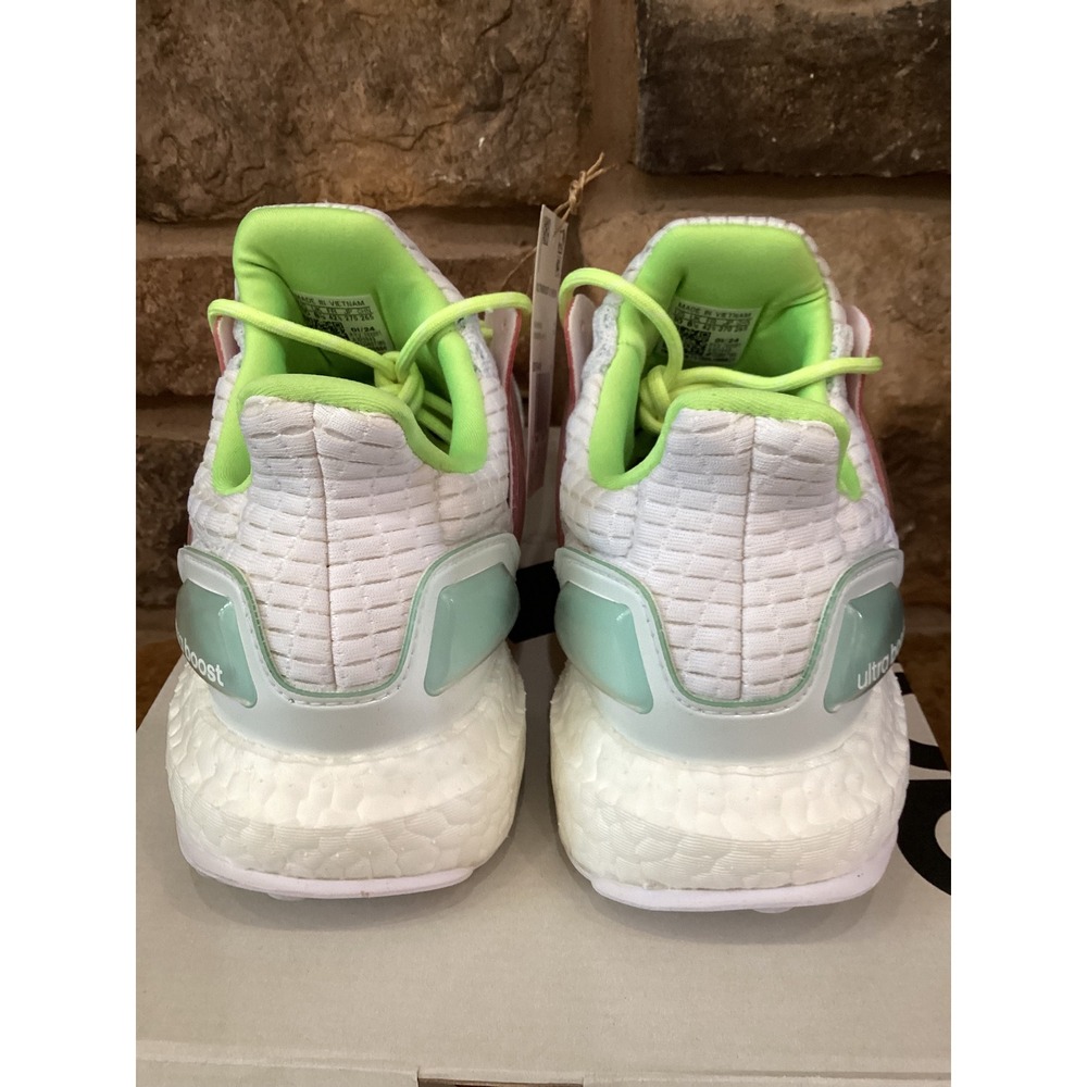 Adidas Ultraboost 1.0 Neon W White Pink Green Running Shoes ID5949 Womens 10 New - Picture 7 of 8